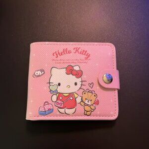 New Pink Sanrio Hello Kitty Faux Leather Bi-fold Folding Wallet